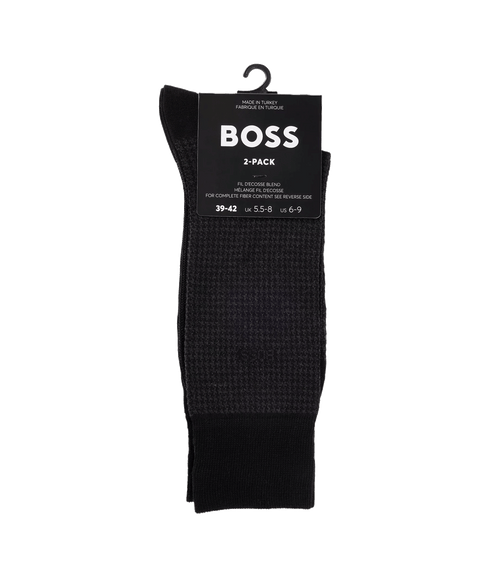 Houndstooth Two-pack of Socks - Black