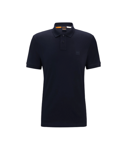 Stretch-cotton Slim-fit Polo Shirt With Logo Patch - Navy