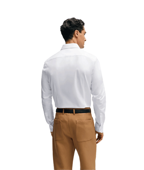 Slim-fit Shirt in Cotton With Signature-stripe Trim - White