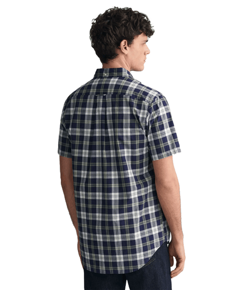 Regular Fit Checked Poplin Short Sleeve Shirt Classic Blue - Multi