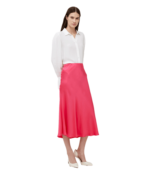 Ennis Eco Satin Midaxi Slip Skirt - Pink
