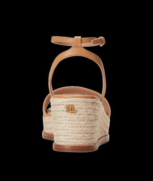 Leona Nappa Leather Espadrille - Brown