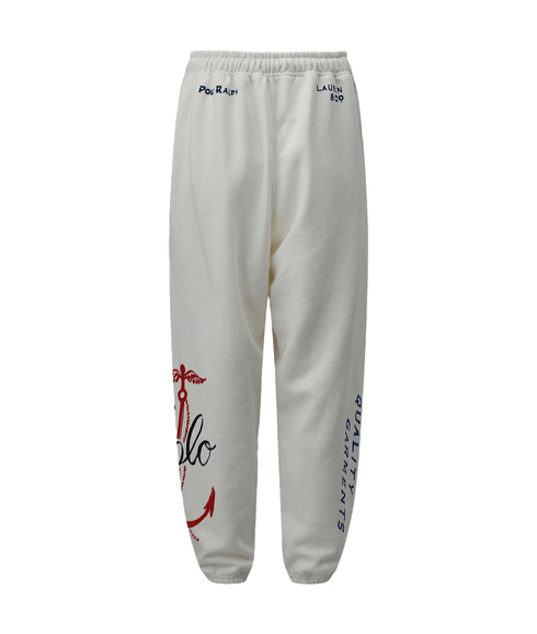 Nautical Logo Fleece Sweatpant - White