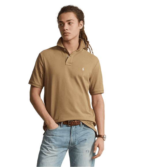 Knit Polo Shirt Tan - Beige