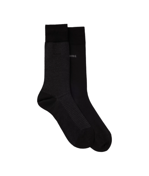 Houndstooth Two-pack of Socks - Black