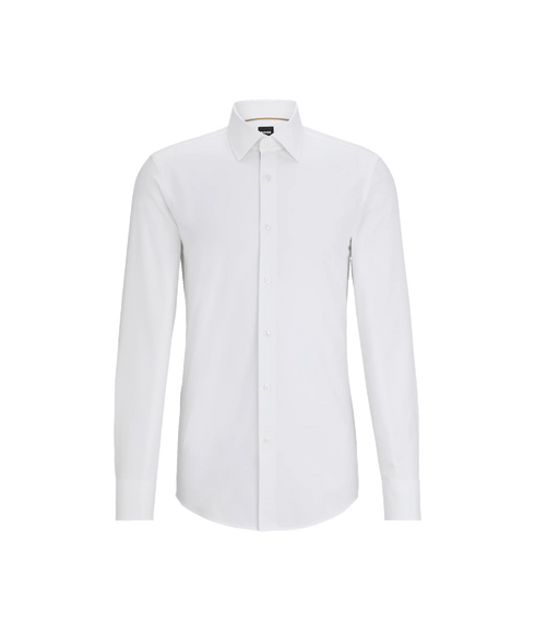 Slim-fit Shirt in Cotton With Signature-stripe Trim - White