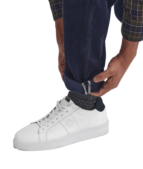 Stretch Cord Tailored Trousers - Navy
