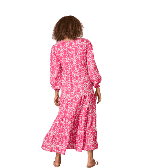 Nikkita Longsleeve Cotton Dress Printed Pattern - Pink