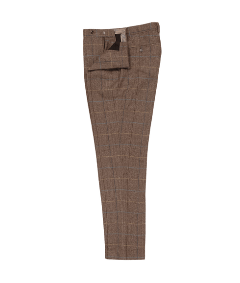 Checked Suit Trousers - Brown