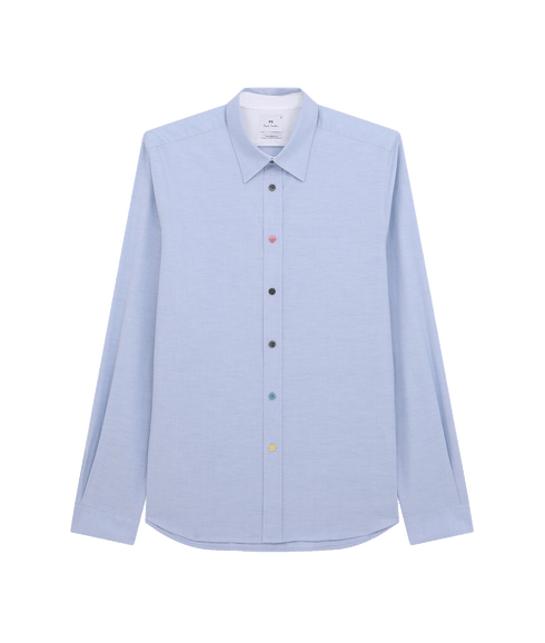 Tailored-Fit Organic-Cotton Multicolour Button Oxford Shirt - Blue