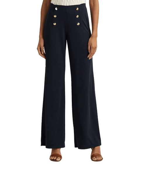 Stretch Jersey Wide-leg Pant - Navy