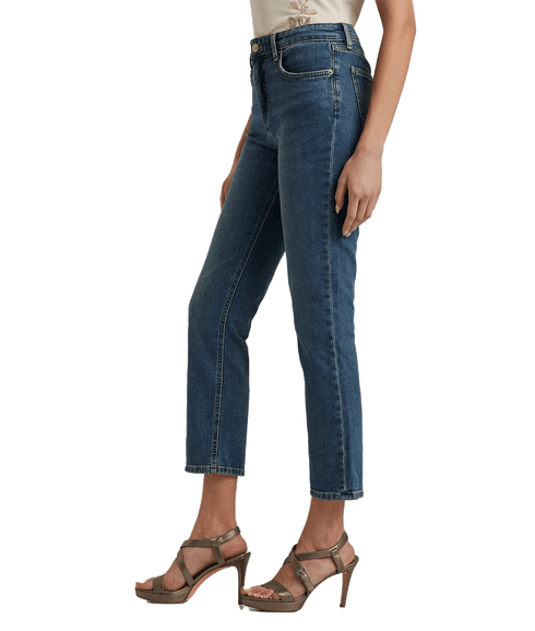 High-rise Straight Ankle Jean - Blue