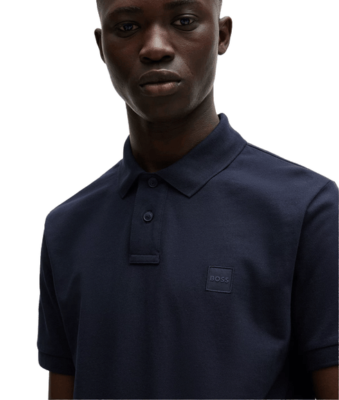Stretch-cotton Slim-fit Polo Shirt With Logo Patch - Navy