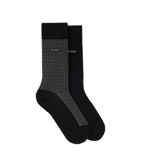Mini Geom Two-pack of Regular-length Socks - Black
