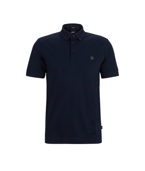 Parris Polo Shirt With Double Monogram - Navy