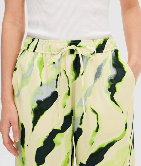 Printed Wide Leg Trousers - Multi
