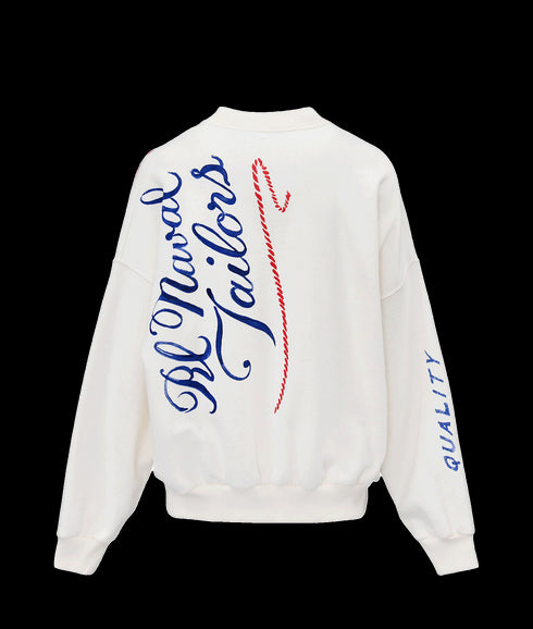 Nautical Logo Fleece Crewneck - White