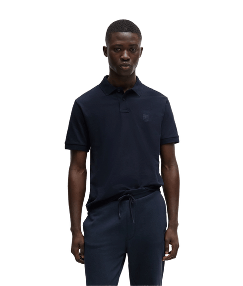 Stretch-cotton Slim-fit Polo Shirt With Logo Patch - Navy