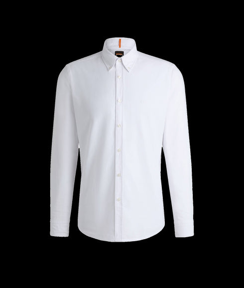 Rickert Button-down Regular-fit Shirt in Oxford Cotton - White