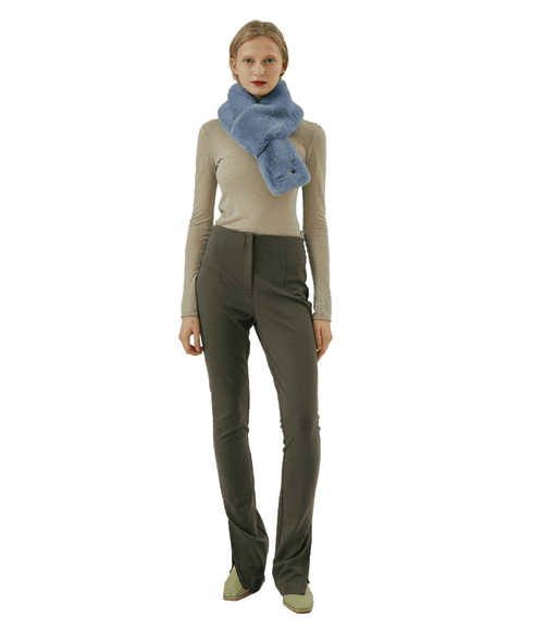 Ming Fur Muffler - Blue