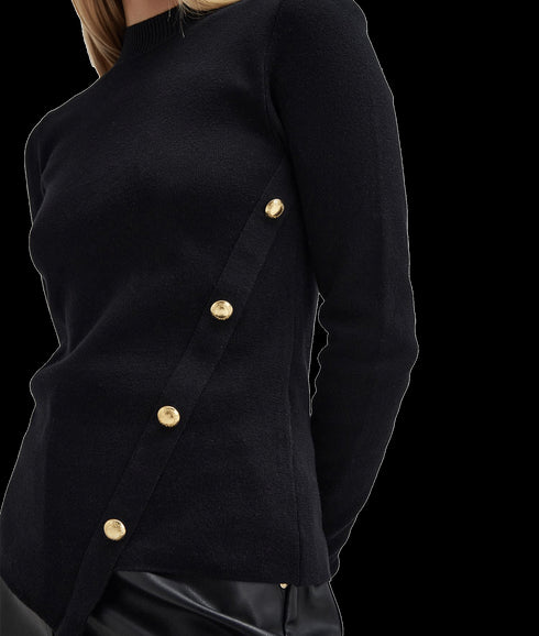 Callie Asymmetric Jumper - Black