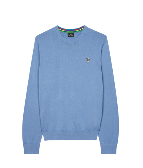 Cotton Zebra Logo Sweater - Blue