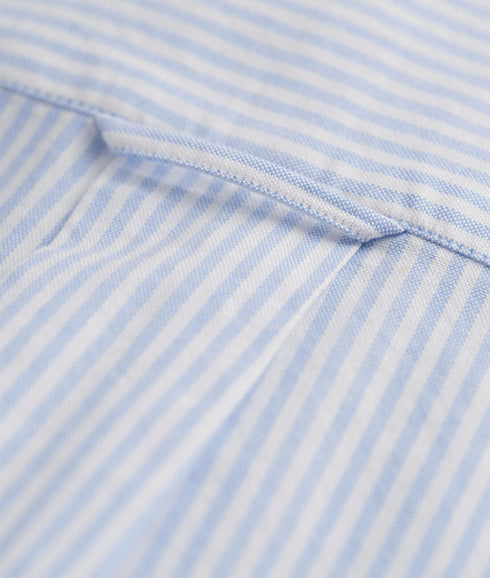 Regular Fit Banker Stripe Oxford Shirt - Blue