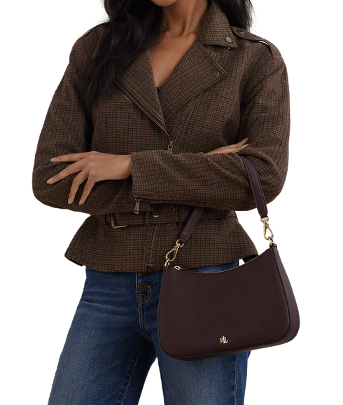 Crosshatch Leather Medium Danni Bag - Red