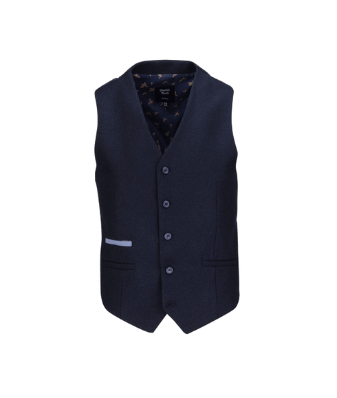 Contrast Details Waistcoat - Navy