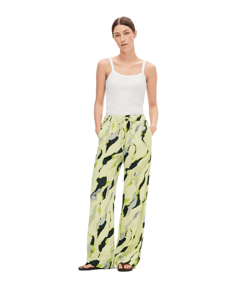 Printed Wide Leg Trousers - Multi