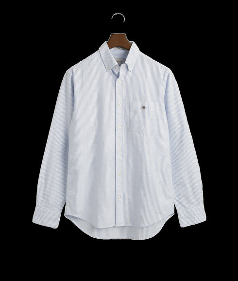 Regular Fit Banker Stripe Oxford Shirt - Blue