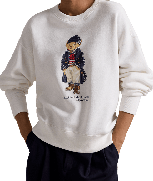 Polo Bear Fleece Crewneck - White
