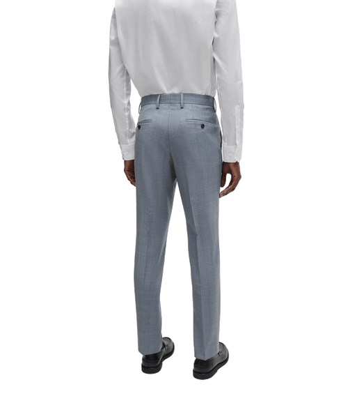 Slim-fit Suit in Checked Virgin-wool Serge - Blue