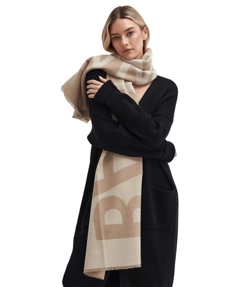 Milla Logo Wrap Scarf - Cream