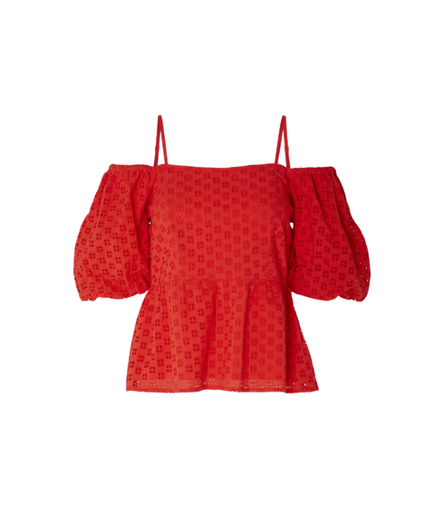 Off-shoulder Top - Red