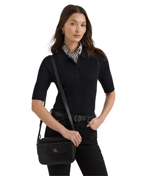 Leather Medium Marcy Camera Bag - Black