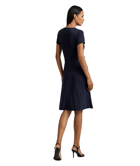 Surplice Jersey Dress - Navy