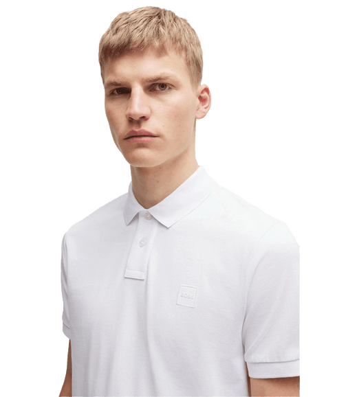 Stretch-cotton Slim-fit Polo Shirt With Logo Patch - White