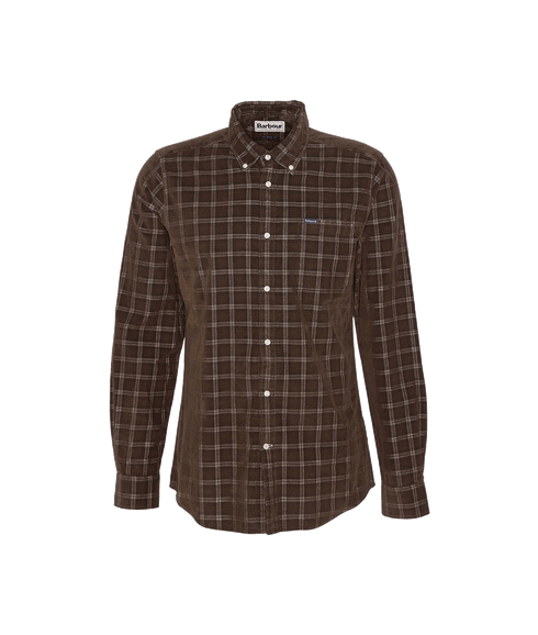 Harthill Tailored Long Sleeved Cord Shirt - Brown