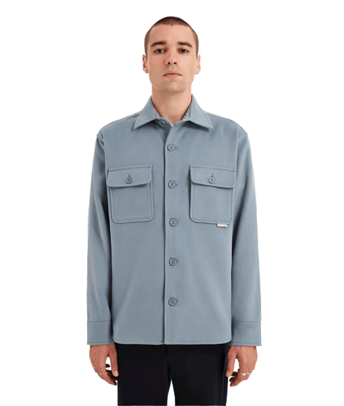 Heavyweight Soft Touch Shacket - Blue