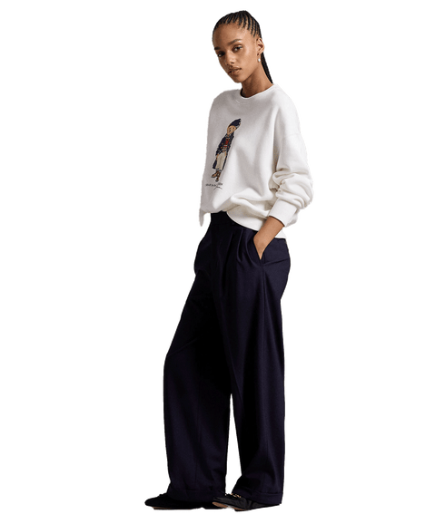 Polo Bear Fleece Crewneck - White