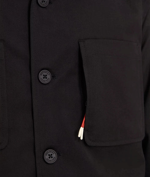Stretch Cotton Soft Touch Shacket - Black