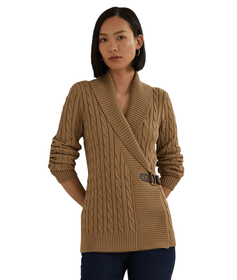 Buckled Cotton Sweater - Brown