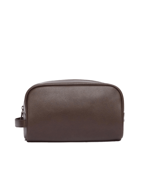 Leather Washbag - Brown