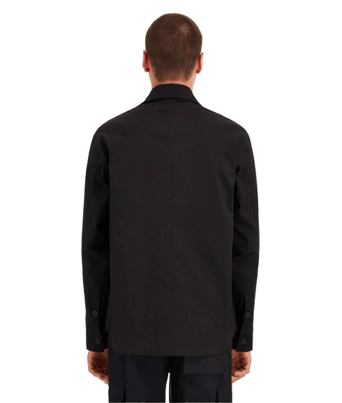 Stretch Cotton Soft Touch Shacket - Black