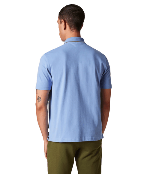 Stretch-Cotton Polo Shirt With Tipping - Blue