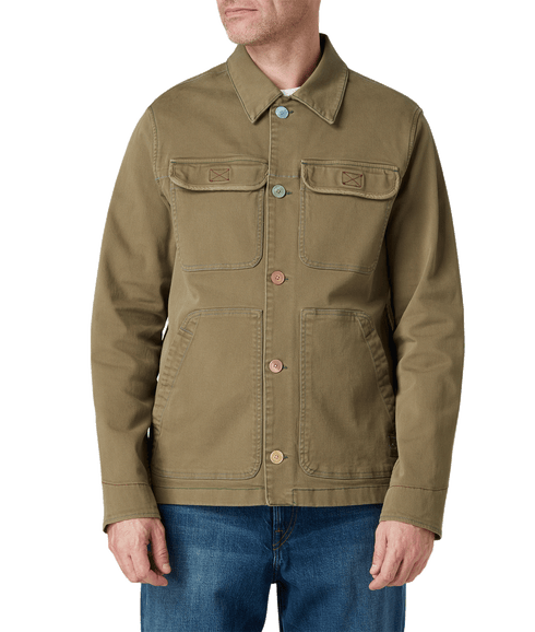 Garment-Dyed Stretch-Cotton Chore Jacket - Green