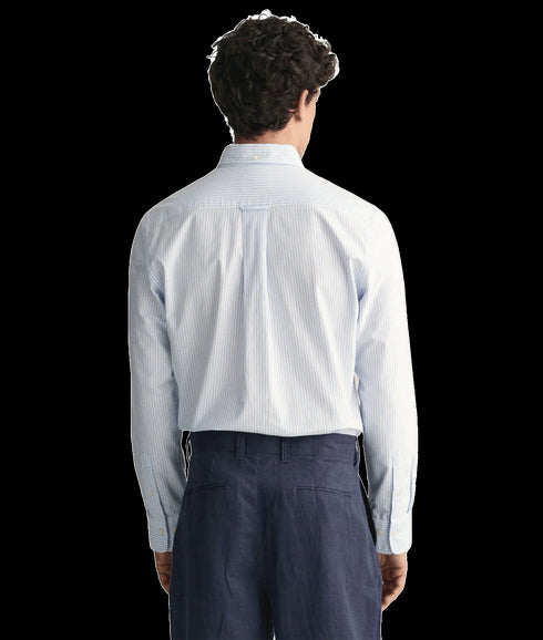 Regular Fit Banker Stripe Oxford Shirt - Blue