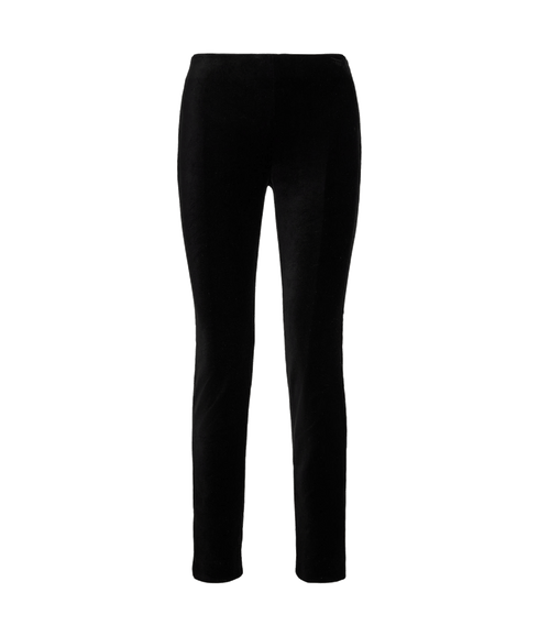Stretch Velvet Skinny Ankle Pant - Black