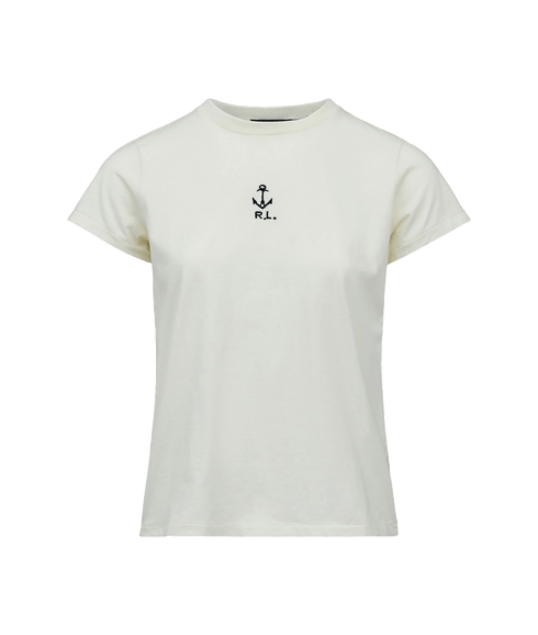 Anchor Logo Cotton Jersey Tee - Cream